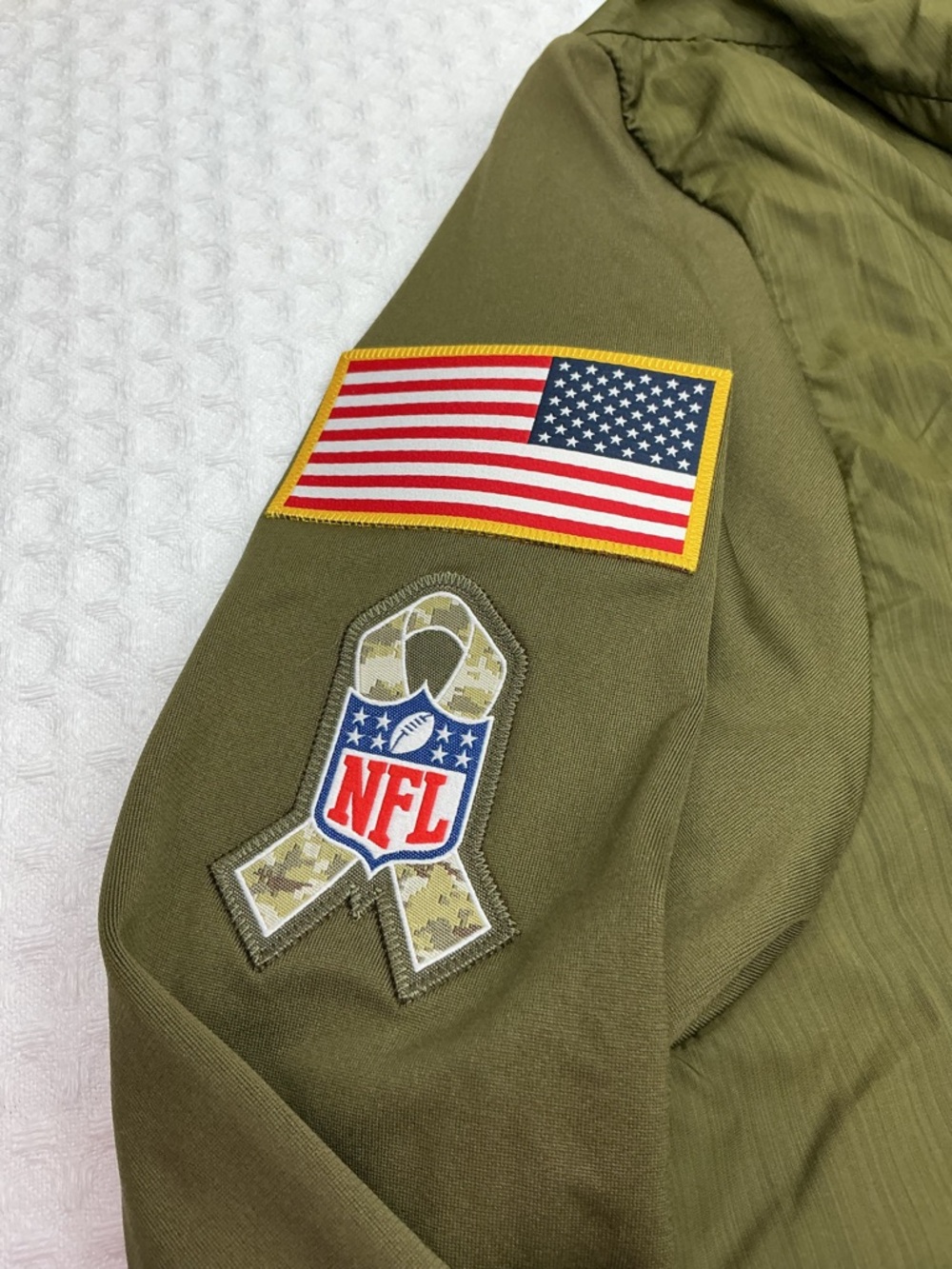 NFL Olive Green Camo Team Apparel Nike Jacket - Picture 4 of 8